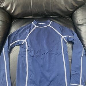 Boys Navy Long-Sleeve Swim Shirt